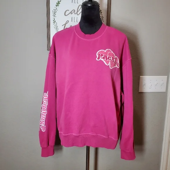 PacSun Love Crew Neck Sweatshirt Women's Size Medium Pink EUC - Picture 16 of 16